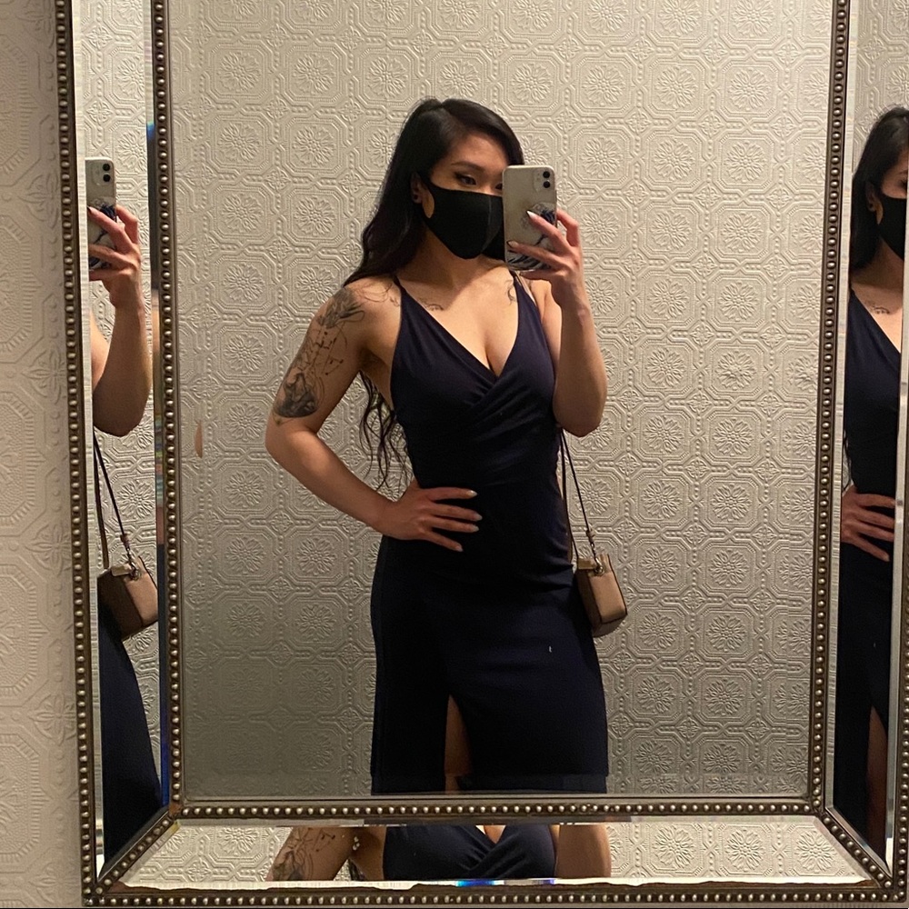 Navy evening gown